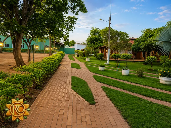 Jardins e caminhos do Recanto Girassol